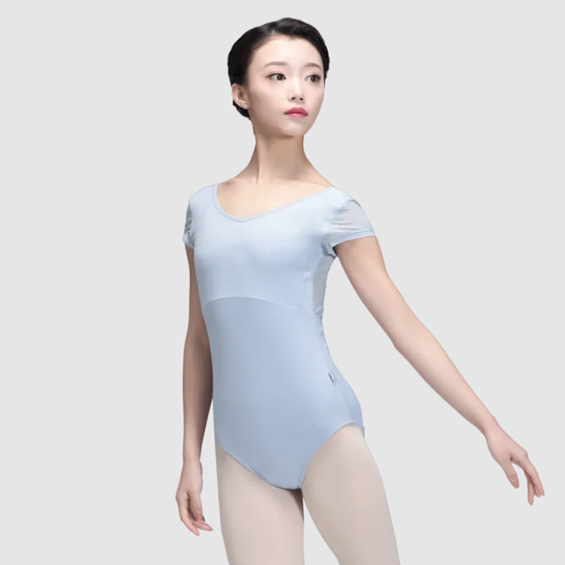 BW Women's Mesh U-back Cap Sleeve Leotard