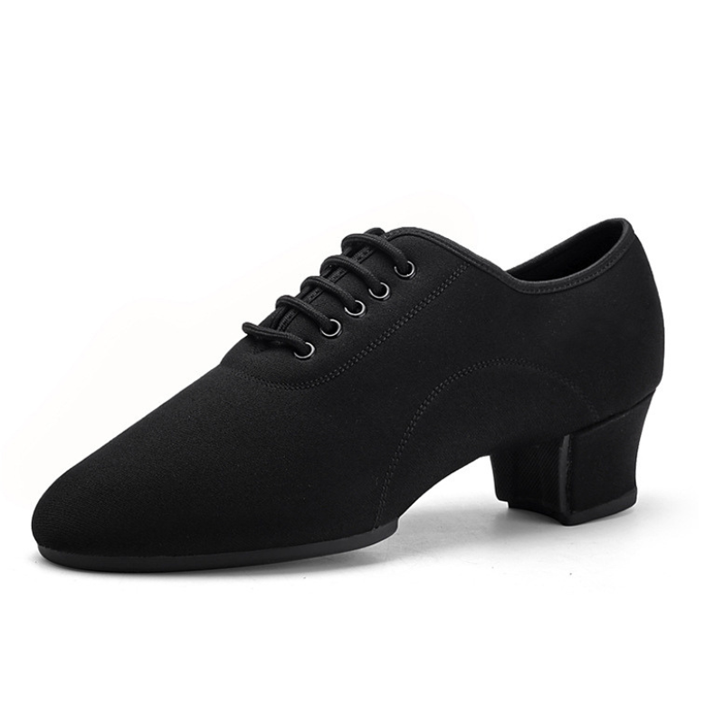 Men's 2.5cm/5cm Black Oxford Cloth Ballroom Dance Shoes