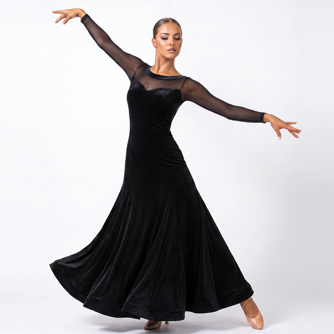 Customisable-Women's Modern Ballroom Dance National Standard Dance Big Hem Dress