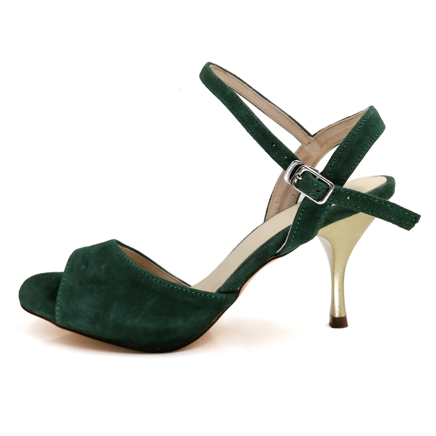 SHJ Women's Green Suede 7cm/9cm Heels Dance Tango Shoes