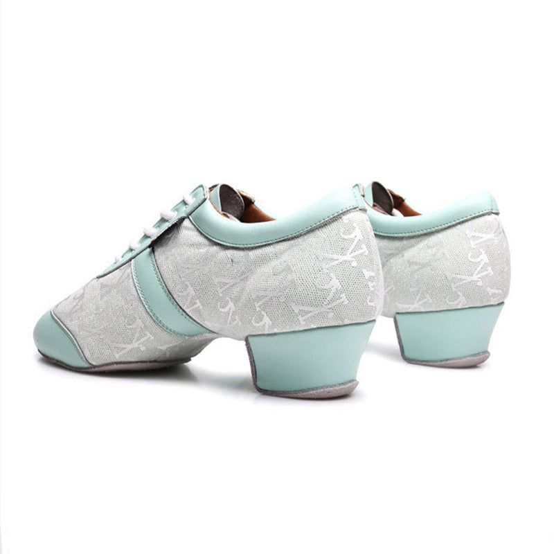 KCDANCE Women's Leatherette 3.5cm Heel With Lace-up Teaching & Practice Dance Shoes