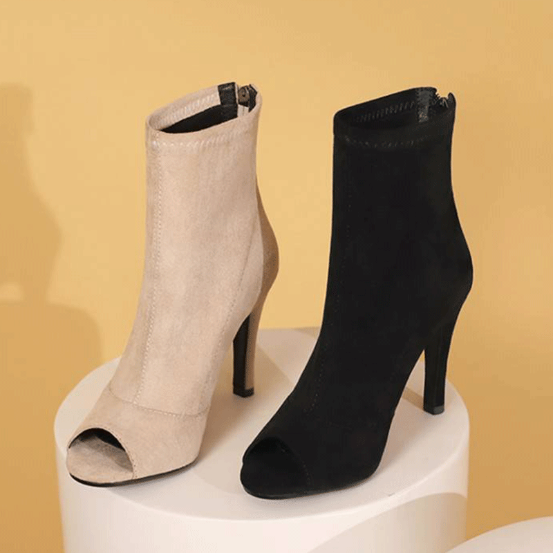 Women's 10cm Slim High Heel Jazz Dance Shoes Heels Open Toe Dance Boots