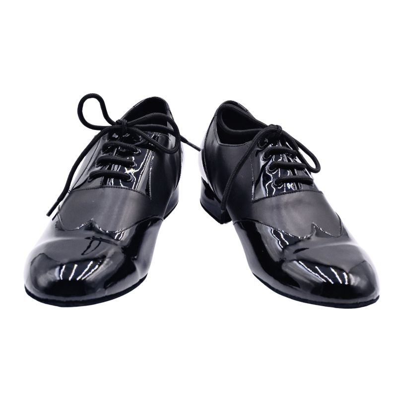 Men's 2cm Black Leatherette Heels Ballroom Dance Shoes