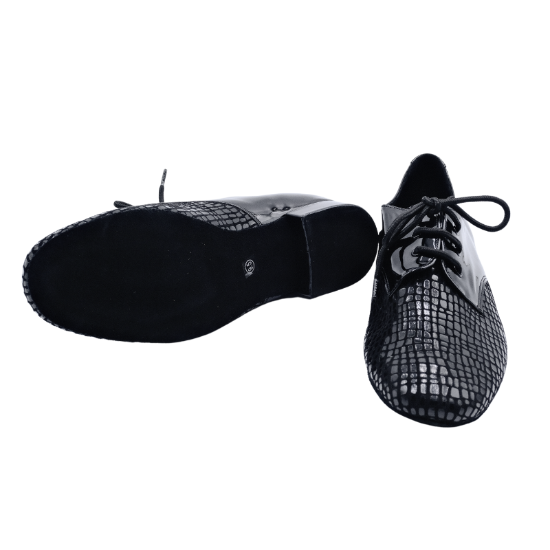 Men's 2cm Black Leatherette Heels Ballroom Dance Shoes