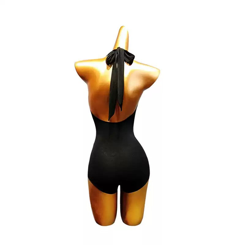 YJFY Women's Black Backless Dance Tops Bodysuit Leotards Practice Dance Wear