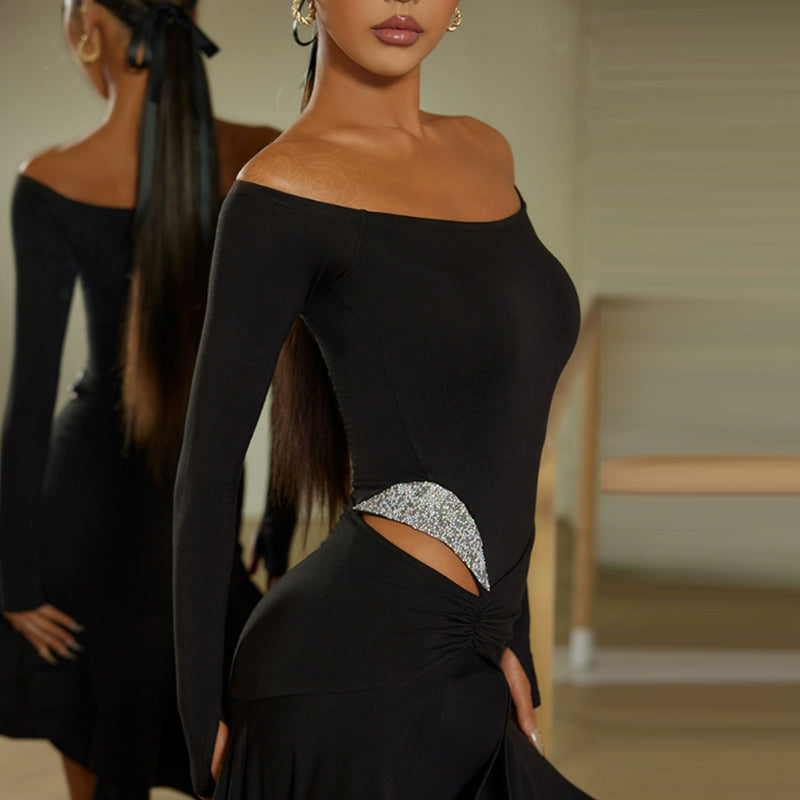Z Women's One-Shoulder Long Sleeve Dance Dress DanceWear