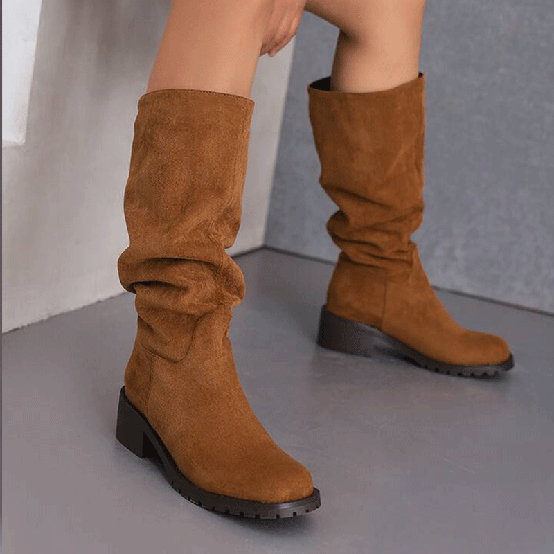 AJ Women's Suede 4.5cm High Heel Jazz Dance Shoes Heels Dance Boots