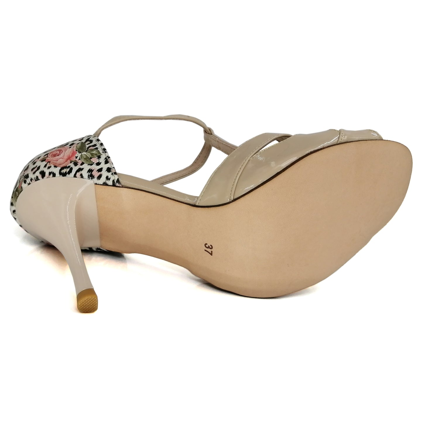 SHJ Women's Beige Real Leather 7cm/9cm Heels Dance Tango Shoes