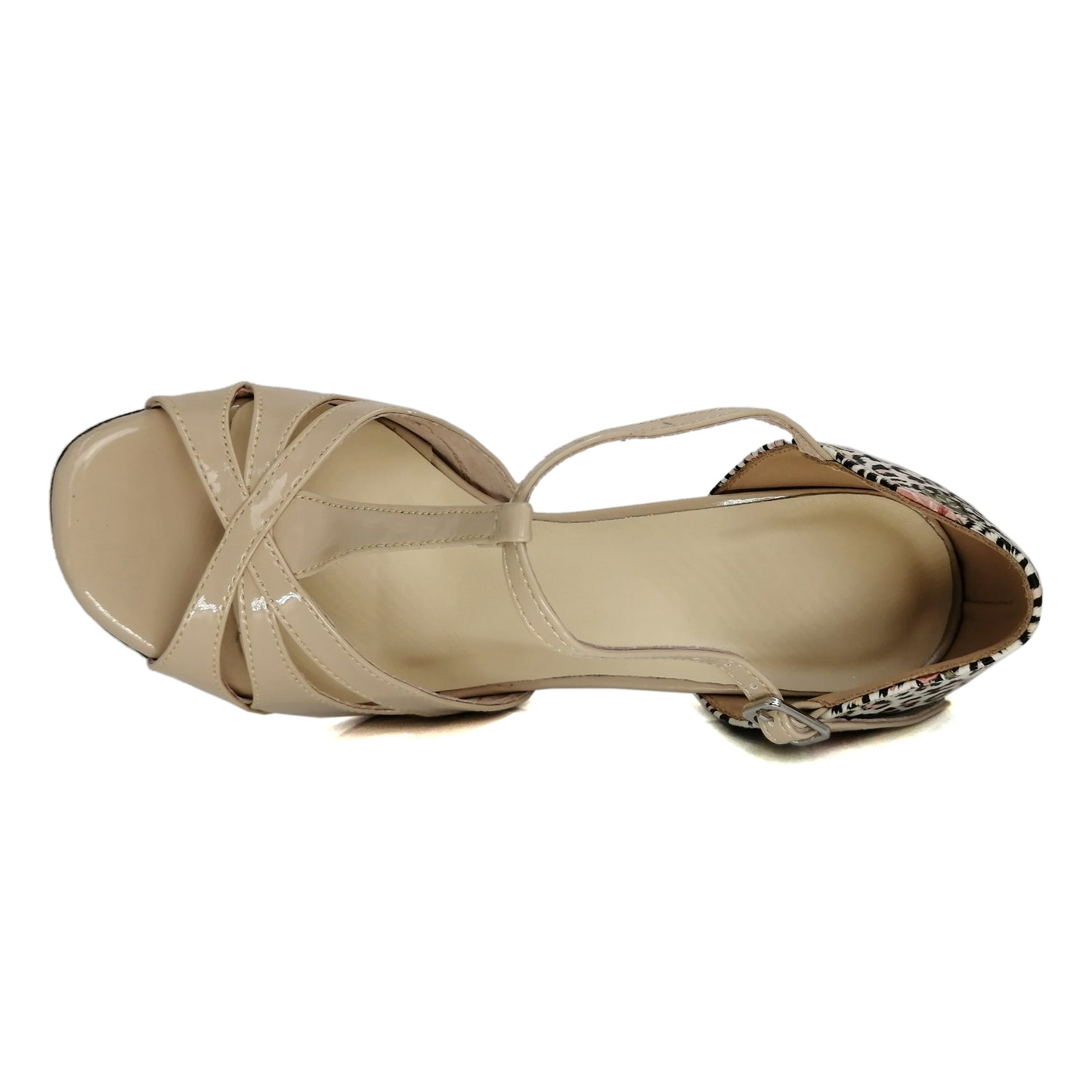 SHJ Women's Beige Real Leather 7cm/9cm Heels Dance Tango Shoes
