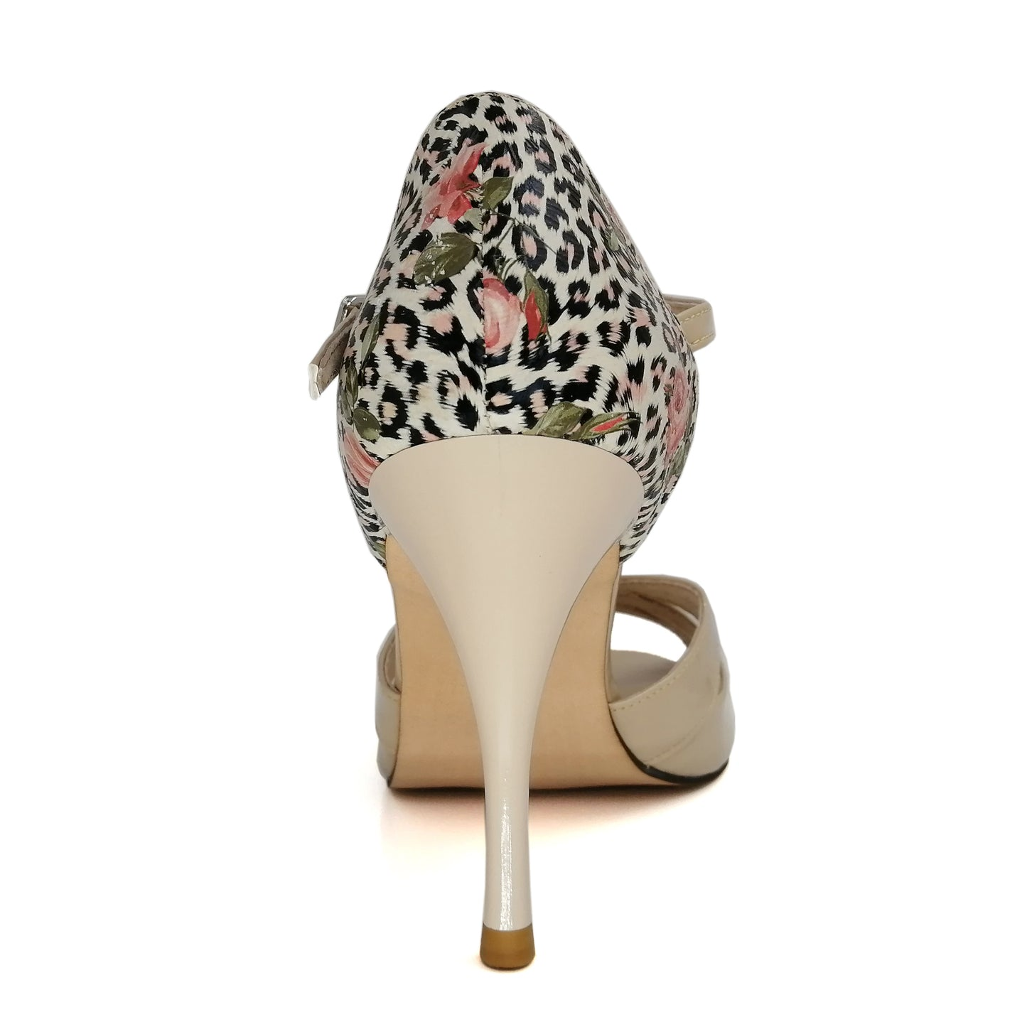 SHJ Women's Beige Real Leather 7cm/9cm Heels Dance Tango Shoes