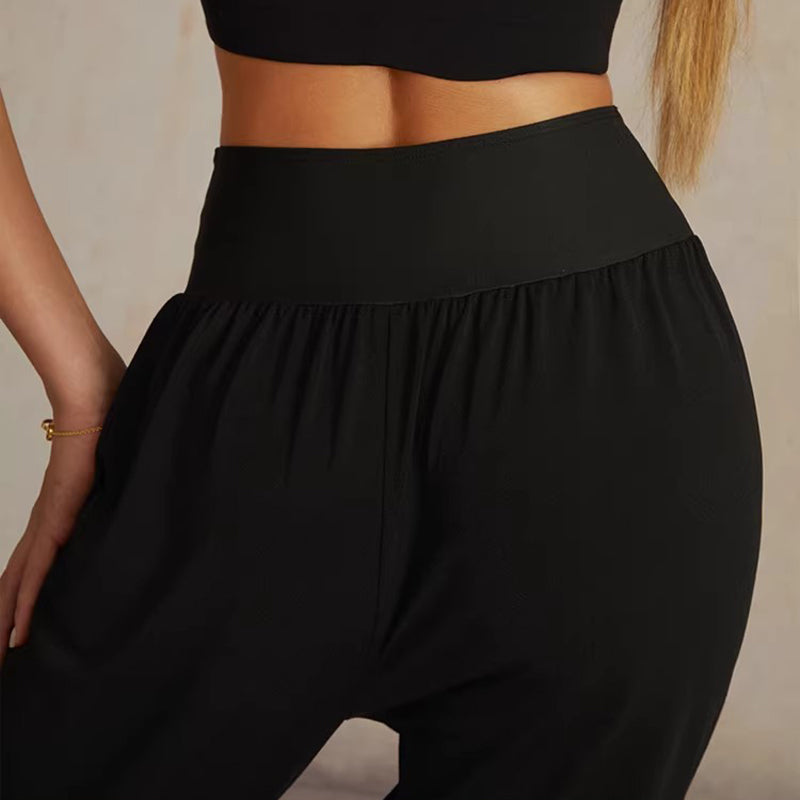 Z Women's  Black High Waist Pants Latin Dance Wear Training Performance Pants