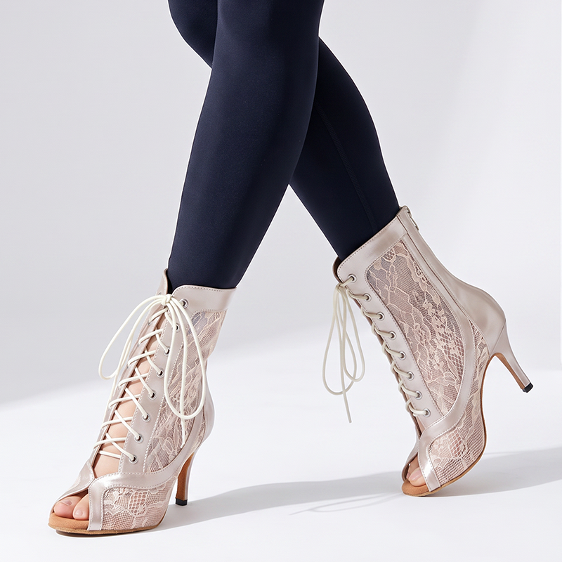 Women's Leatherette Customized Heel Latin Shoes Dance Boots Ballroom Dance Shoes