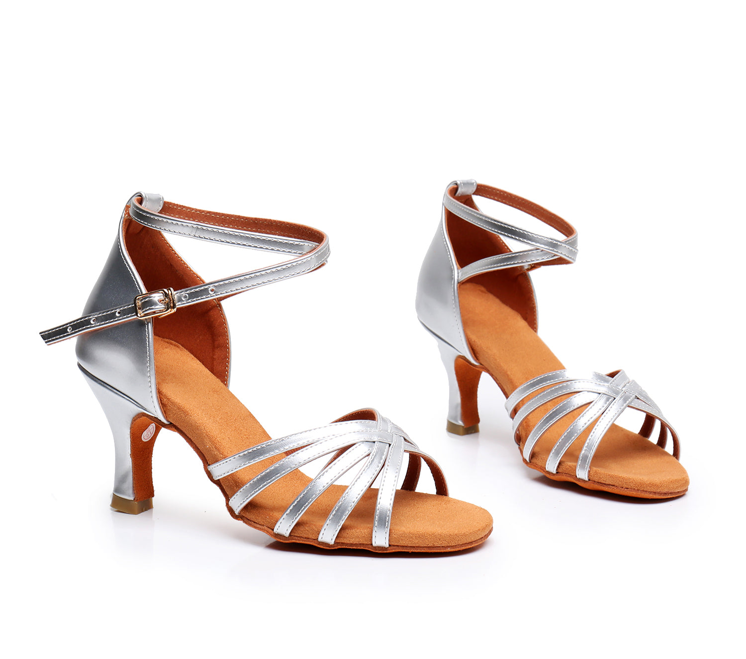 Women's Microfiber Leather 5.5cm/7.5cm Heel Strappy Latin Dance Shoes Ballroom Dance Shoes