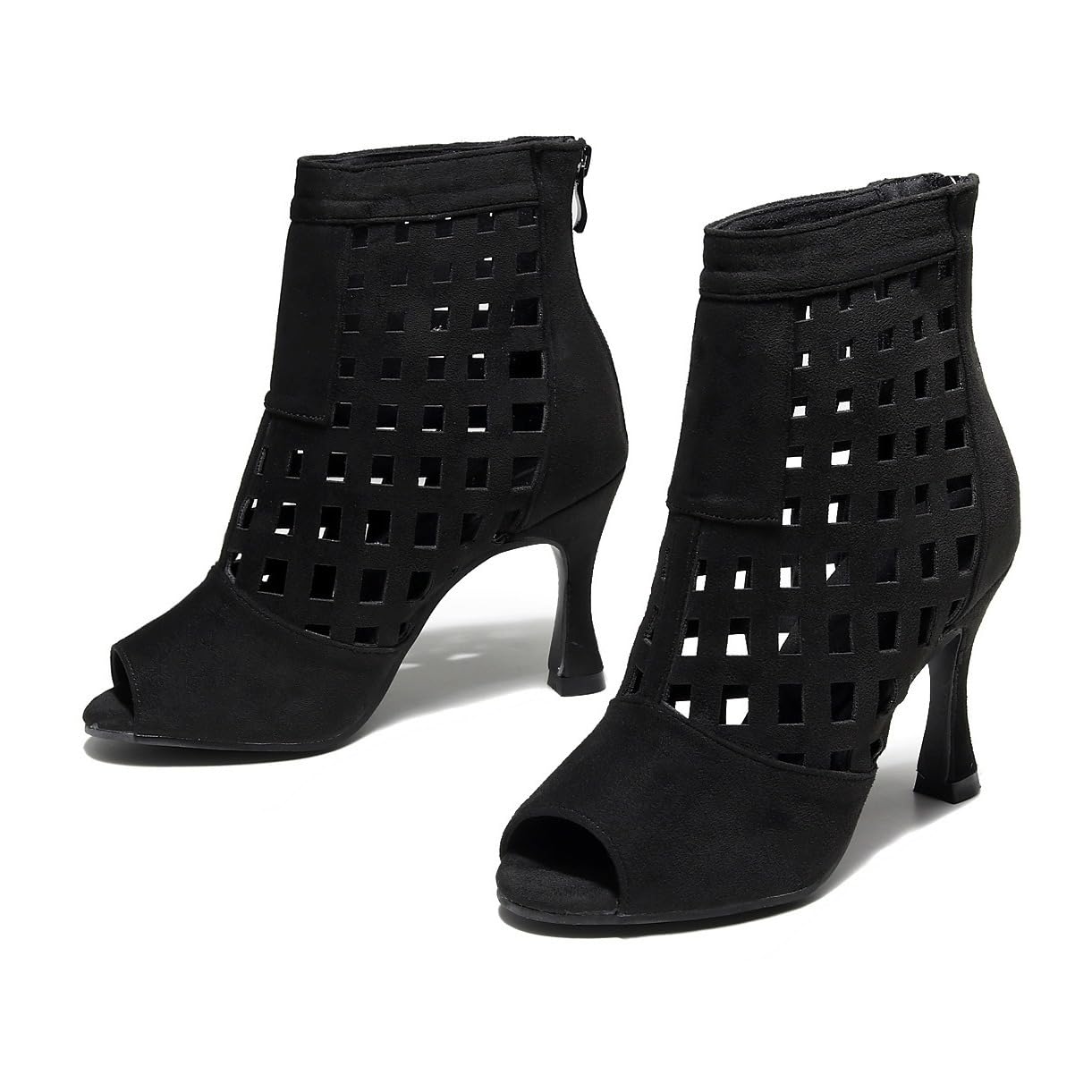 DS Women's Leatherette Customized Heel Rubber Sole Heels Dance Boots Jazz Dancing Shoes