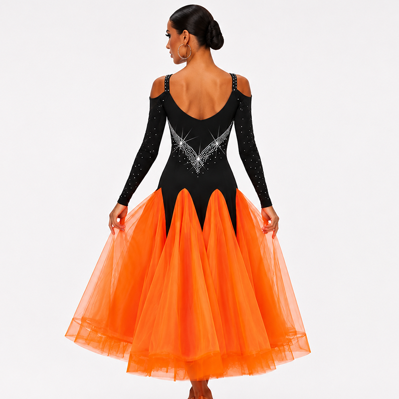Customisable-Women's Luxurious Modern Dance Dress Competition Ballroom Dance Dress