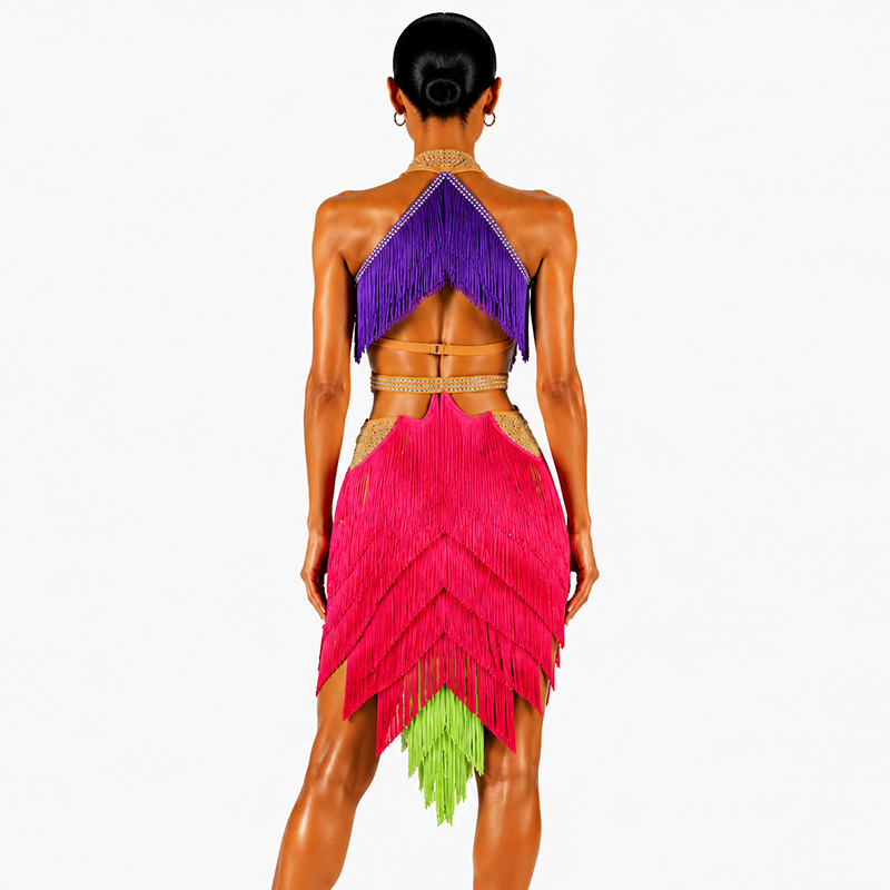 YZY Customisable-Women's Tassel DanceWear Dance Dress Performance Wear