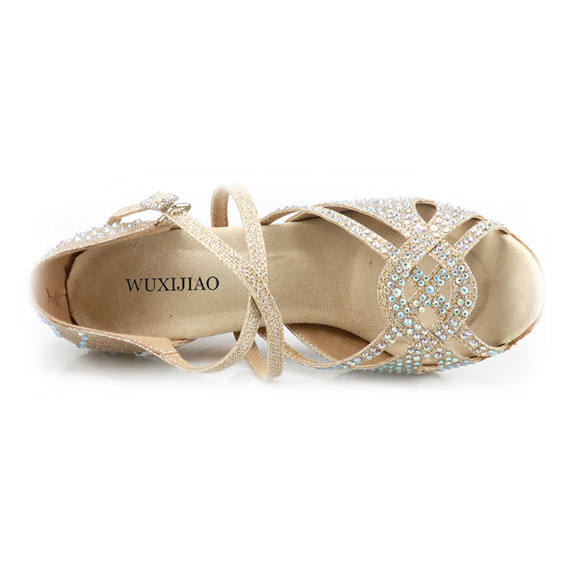 DS Women's Sparkling Glitter Customized Heel Latin Shoes Salsa Shoes Ballroom Dance Shoes
