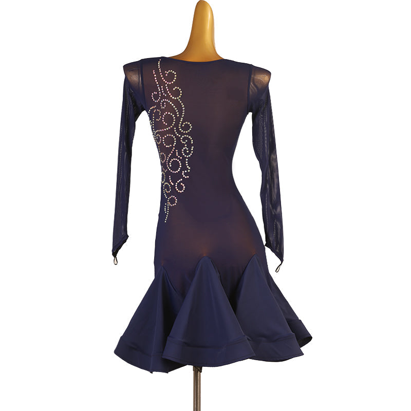 Customisable-Women's Nylons Latin Dance Dress Rumba Dance Practice Dresses Performance Dresses