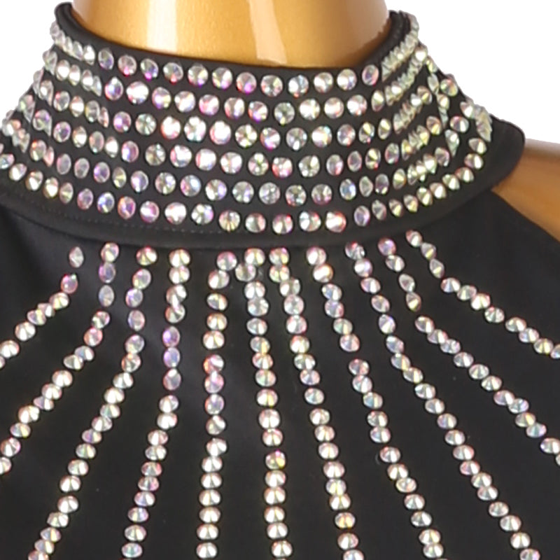 Customisable-Women's Long Sleeve Tassel Dance Wear Dance Dress Performance Wear