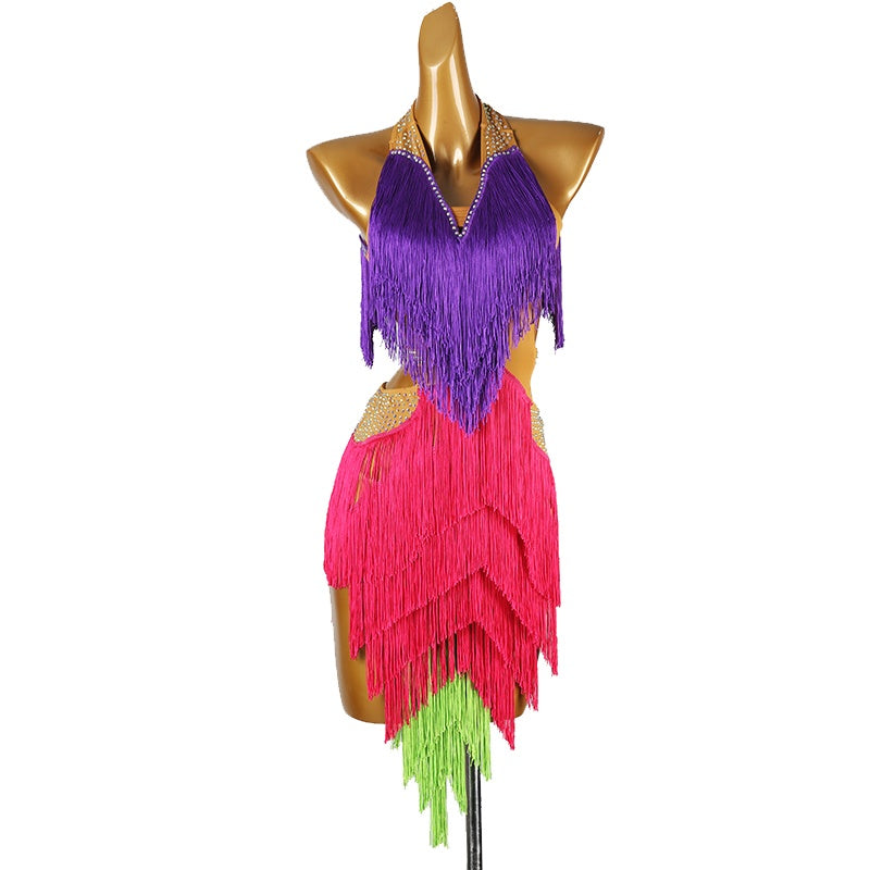 YZY Customisable-Women's Tassel DanceWear Dance Dress Performance Wear