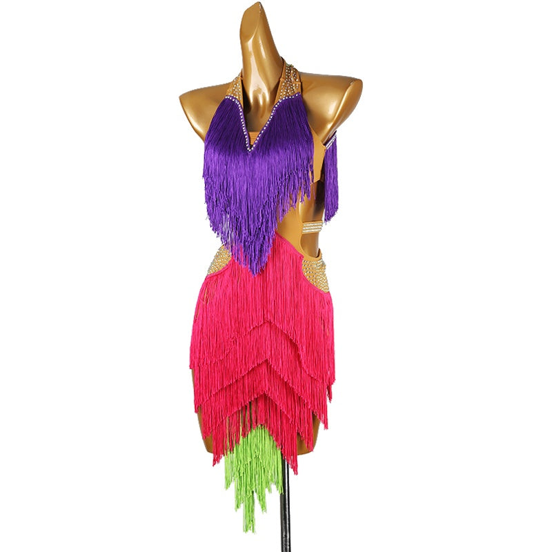 YZY Customisable-Women's Tassel DanceWear Dance Dress Performance Wear