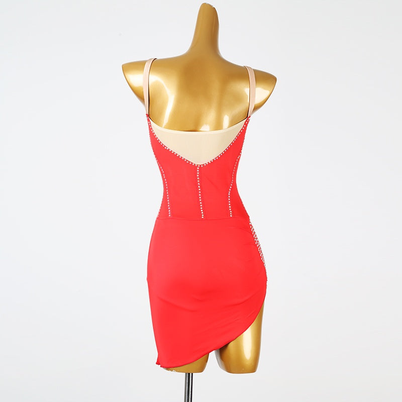 YZY Customisable-Women's Red DanceWear Dance Dress Performance Wear