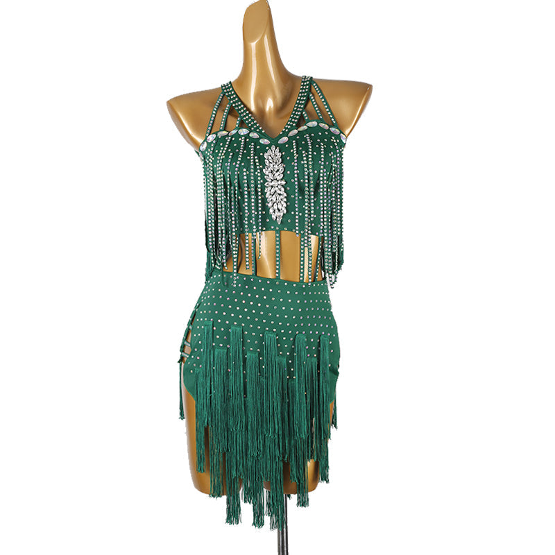 YZY Customisable-Women's Tassel DanceWear Dance Dress Performance Wear