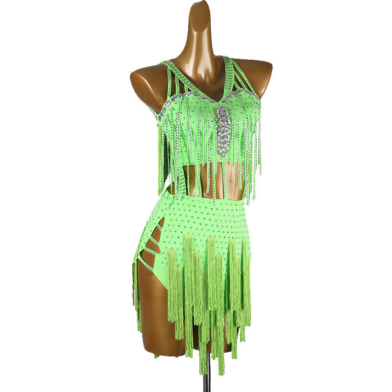YZY Customisable-Women's Tassel DanceWear Dance Dress Performance Wear
