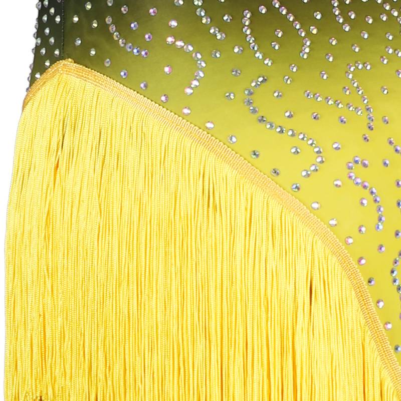 YZY Customisable-Women's 3/4 Sleeve Yellow DanceWear Dance Dress Performance Wear