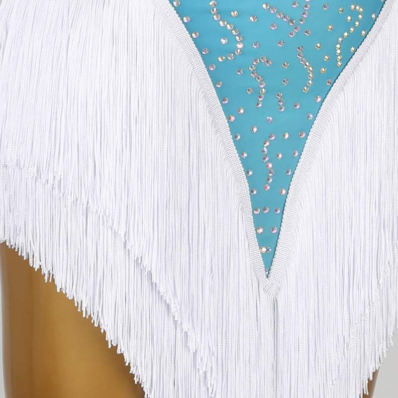 YZY Customisable-Women's Performance Sleeveless Tassels Latin Salsa Dance Dress Competition Dress