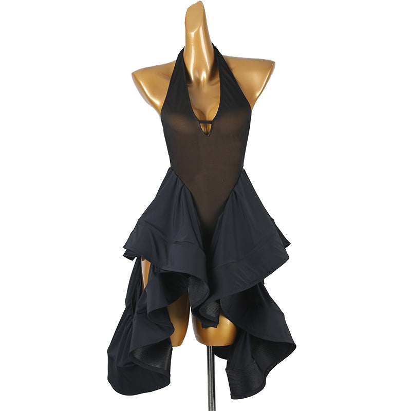 YZY Customisable-Women's Black Sleeveless DanceWear Dance Dress Performance Wear