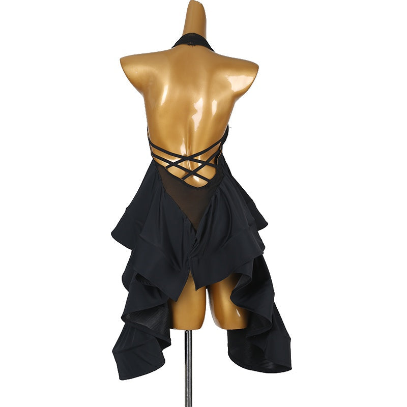 YZY Customisable-Women's Black Sleeveless DanceWear Dance Dress Performance Wear