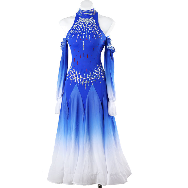 Customisable-Women's Off Shoulder Modern Dance Performance Dress Ballroom Dance Dress