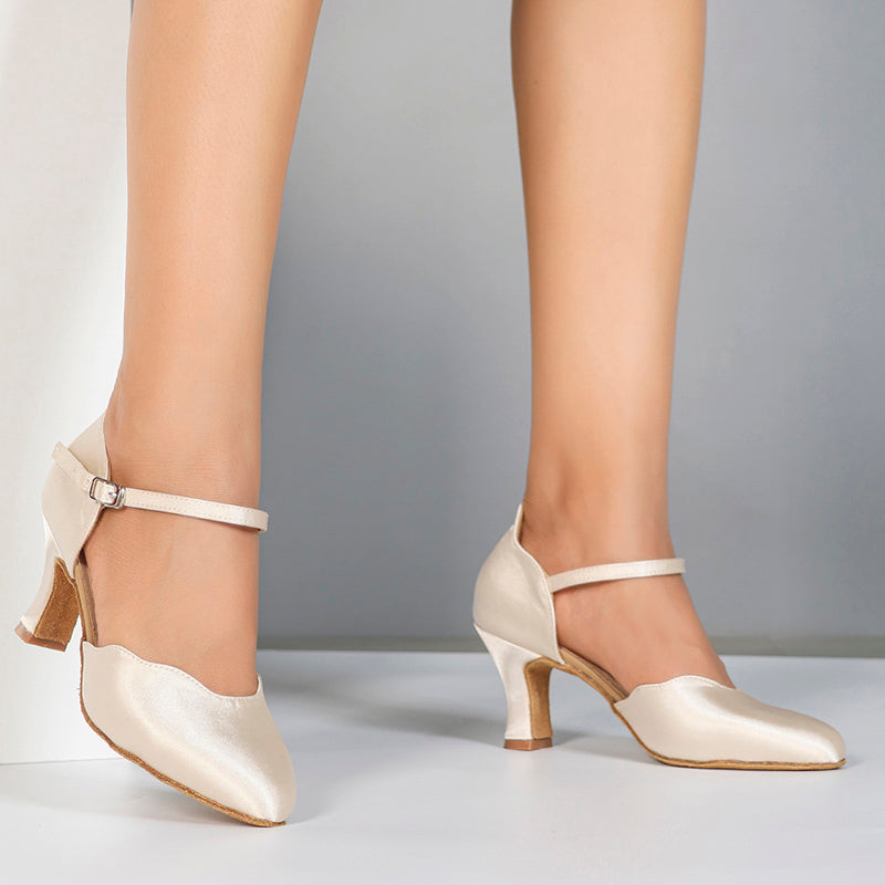 Women's Satin Customized Heel Ballroom Dance Shoes Modern Dance Shoes