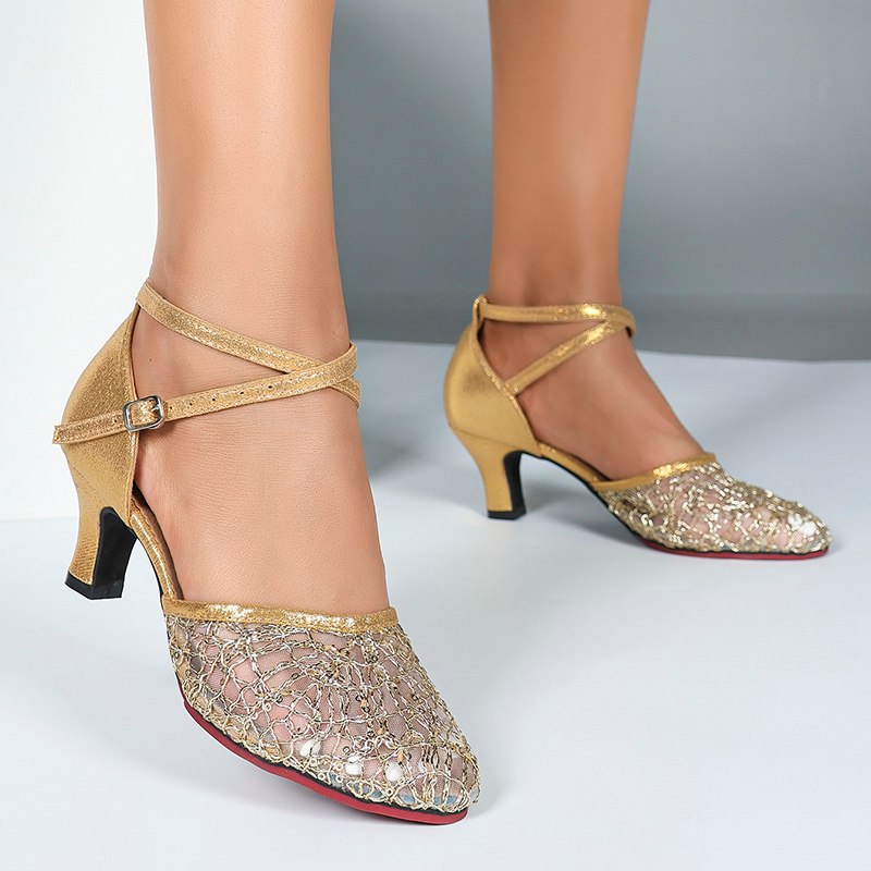 Women's Rubber Sole Leatherette 3.5cm/5.5cm Heels Ballroom Shoes Swing Dance Shoes