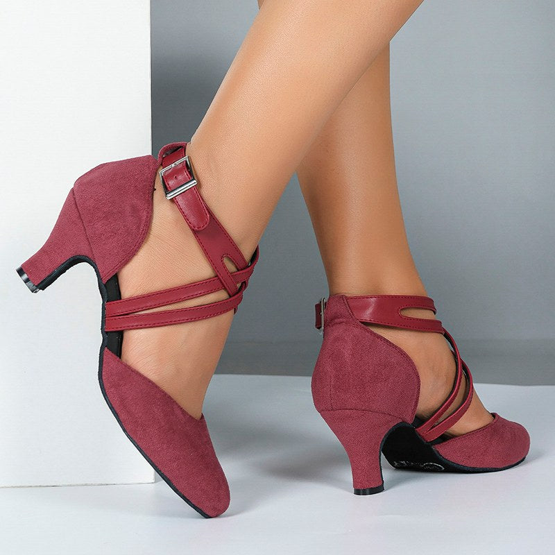 Women's Suede Customized Heel  Ballroom Dance Shoes Modern Dance Shoes