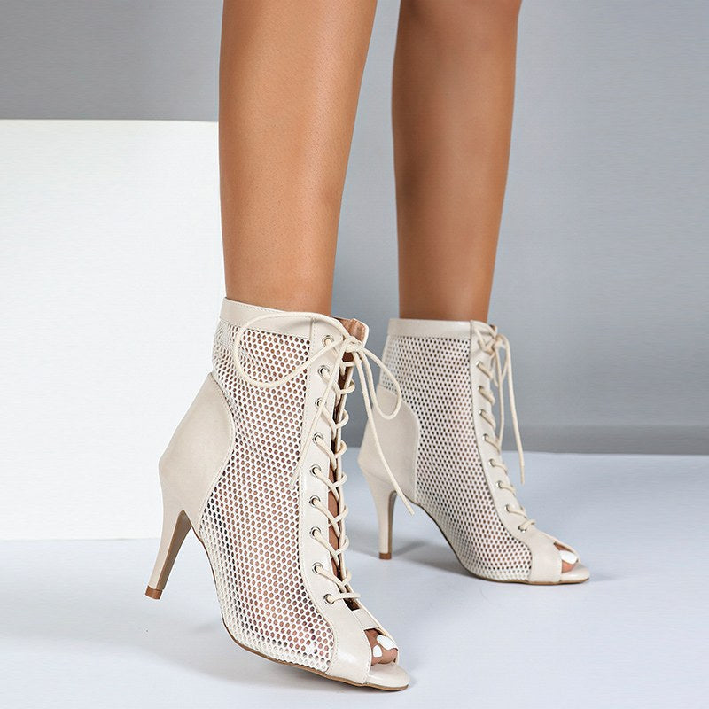 DS Women's Customized Heel Leatherette Rubber Sole Heels Dance Boots Jazz Street Sole Dance Shoes