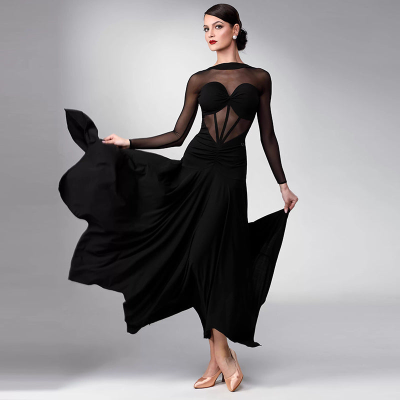 TID Customisable Women's Long Sleeve Dance Dresses Performance Competition Dancewear