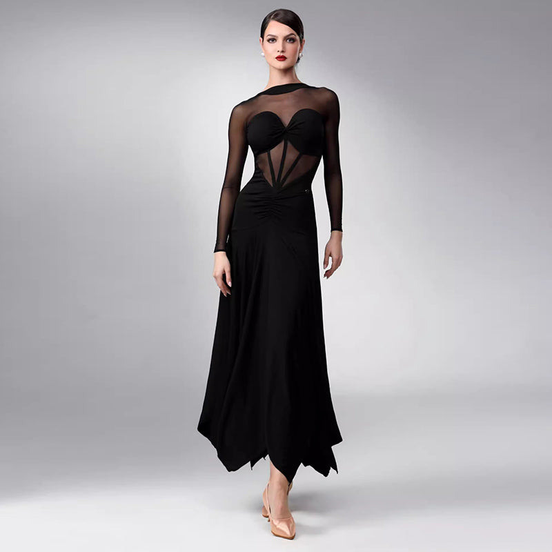 TID Customisable Women's Long Sleeve Dance Dresses Performance Competition Dancewear