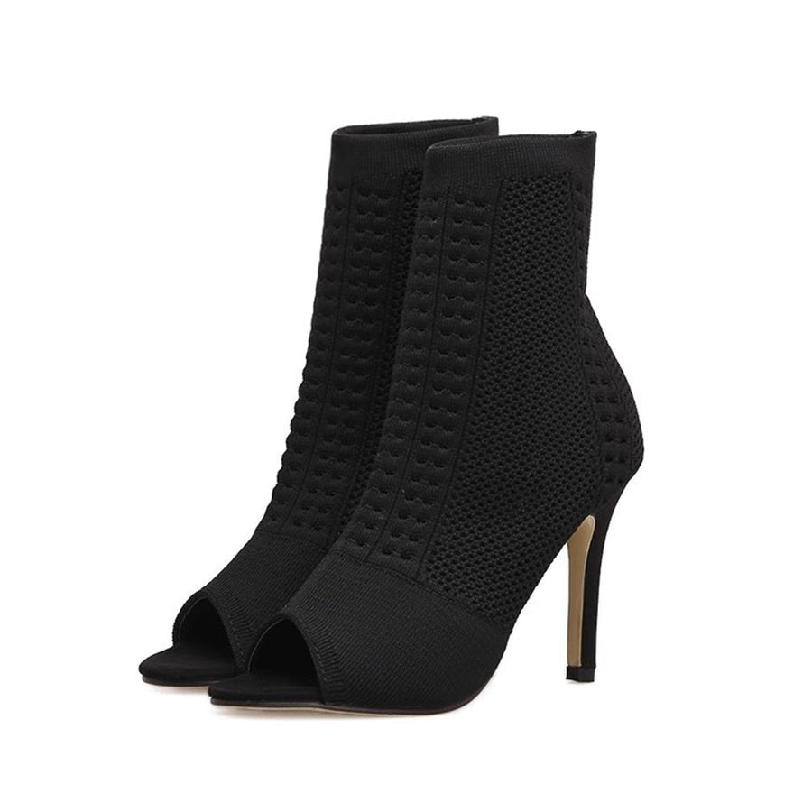 Women's 10cm Rubber Sole Slim High Heel Salsa Jazz Dance Shoes Heels Dance Boots