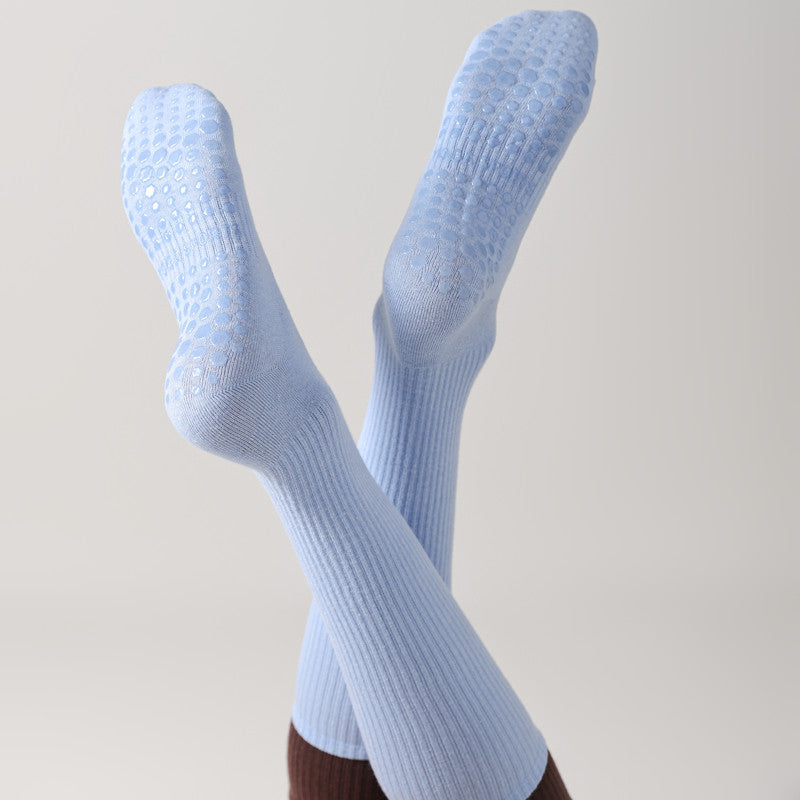 Yoga Pilates Knit Cotton Grip Long Socks