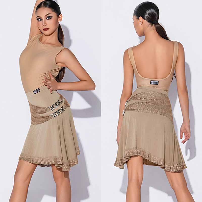 HC Women's Sleeveless Latin Dance Tops Dance Wear Training Performance Bodysuit