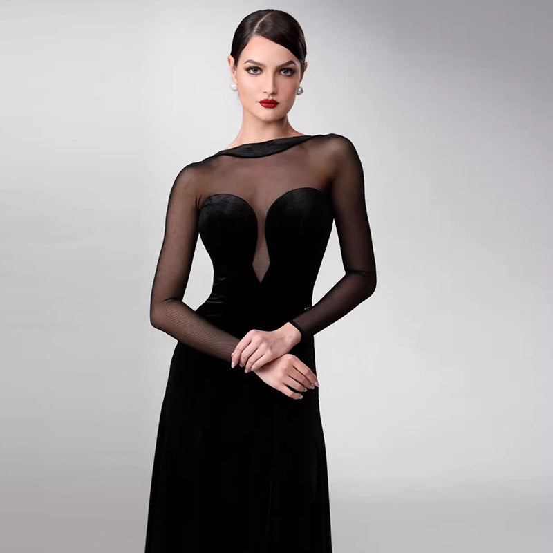TID Customisable Women's Long Sleeve Dance Dresses Performance Competition Dancewear