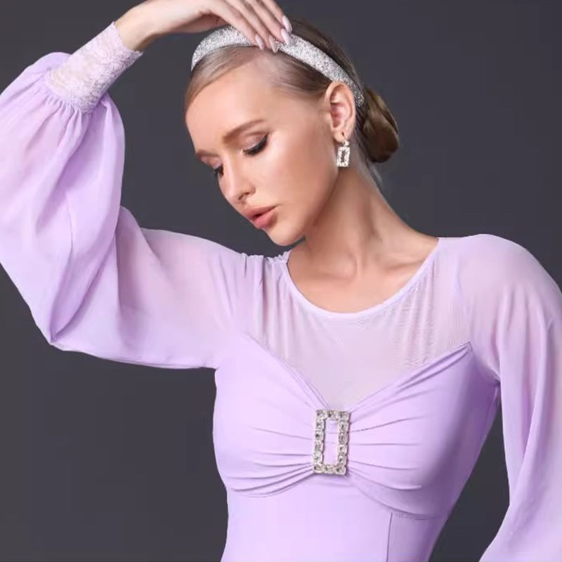 TID Customisable Women's Long Sleeve Dance Dresses Performance Competition Dancewear