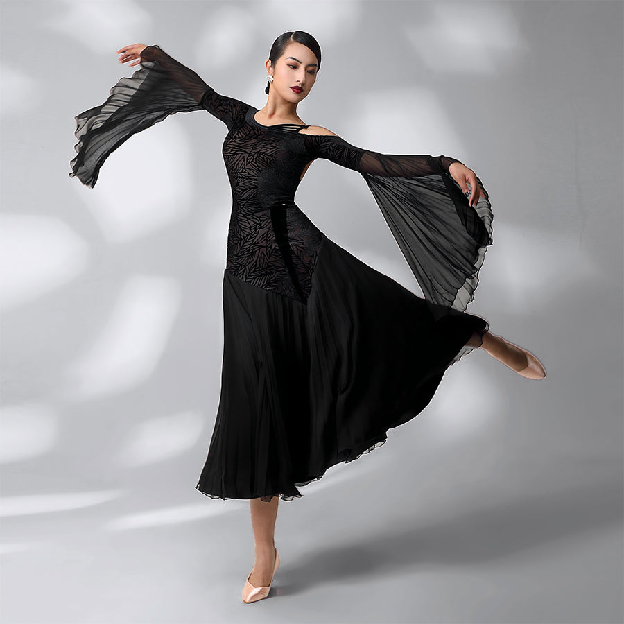 TID Customisable Women's Black Dance Dresses Performance Competition Dancewear