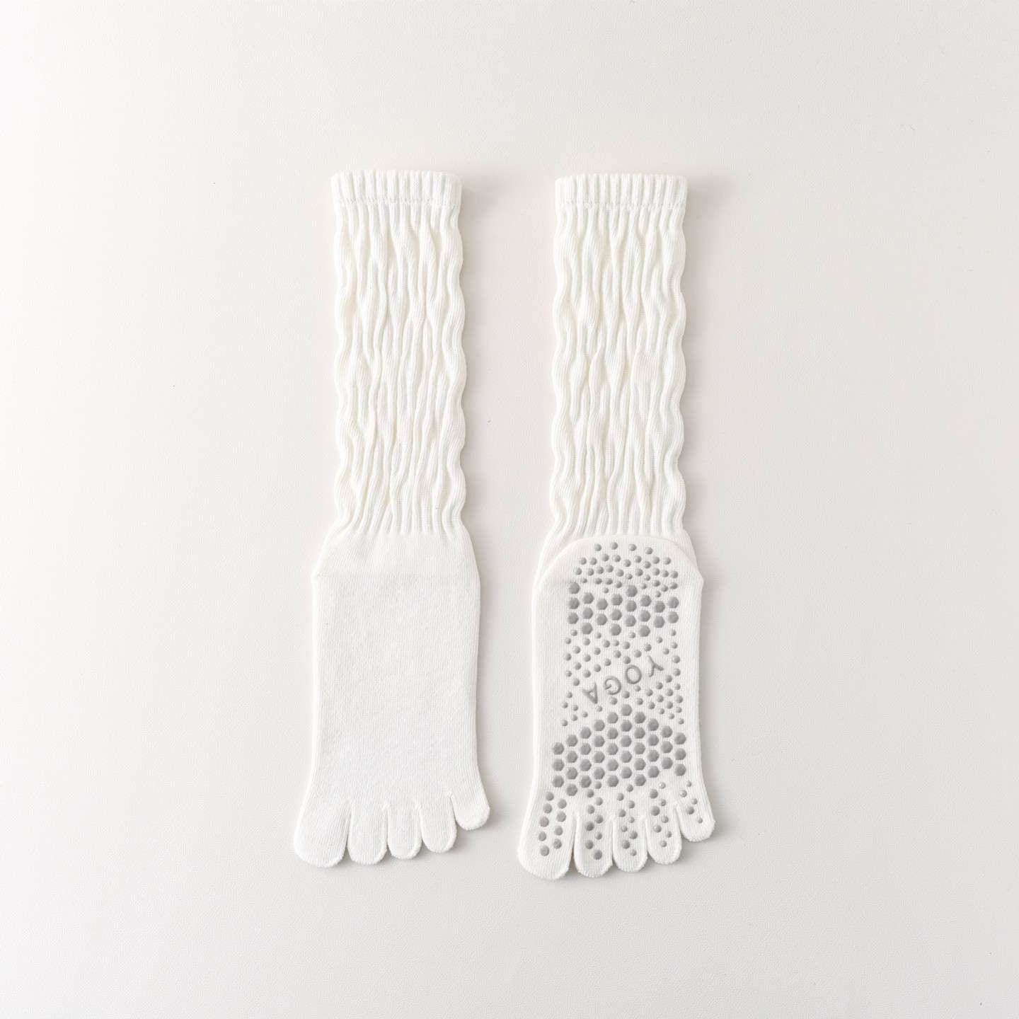 Five-Toe Split Yoga Pilates Knit Cotton Grip Short Socks
