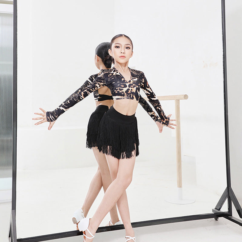 Z Girls Milk Silk Tassel Latin Dance Skirt Dance Wear