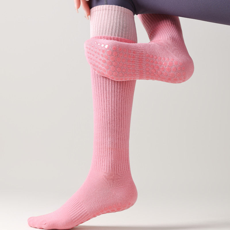 Yoga Pilates Knit Cotton Grip Long Socks