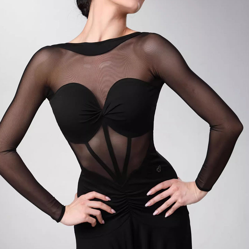 TID Customisable Women's Long Sleeve Dance Dresses Performance Competition Dancewear