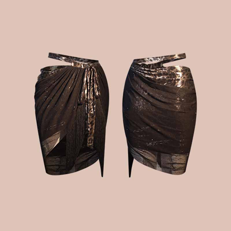 Z Girls Tassel Mesh Leopard Latin Dance Skirt  Performance Dance Wear